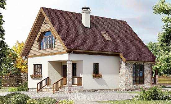 140-001-П Проект двухэтажного дома с мансардным этажом, красивый домик из керамзитобетонных блоков Заринск | Проекты домов от House Expert