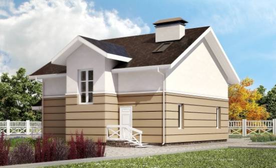 155-009-П Проект двухэтажного дома с мансардой, небольшой домик из керамзитобетонных блоков Белокуриха | Проекты домов от House Expert