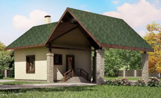 060-001-Л Проект двухэтажного дома с мансардой и гаражом, компактный коттедж из блока Рубцовск | Проекты домов от House Expert