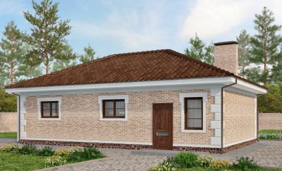 070-005-П Проект гаража из кирпича Камень-на-Оби | Проекты одноэтажных домов от House Expert