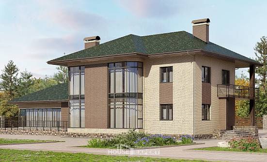 305-003-П Проект двухэтажного дома, уютный загородный дом из теплоблока Бийск | Проекты домов от House Expert