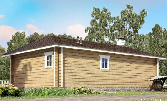 095-001-Л Проект одноэтажного дома, бюджетный домик из бревен Барнаул | Проекты одноэтажных домов от House Expert