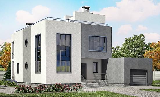 255-001-П Проект двухэтажного дома и гаражом, классический загородный дом из арболита Бийск | Проекты домов от House Expert