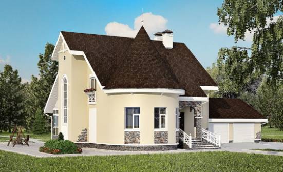 275-001-Л Проект двухэтажного дома мансардный этаж и гаражом, красивый дом из кирпича Новоалтайск | Проекты домов от House Expert