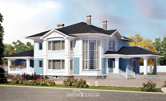 620-001-П Проект трехэтажного дома и гаражом, большой домик из твинблока Яровое | Проекты домов от House Expert