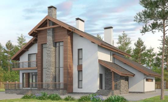 270-003-Л Проект двухэтажного дома с мансардным этажом и гаражом, уютный загородный дом из арболита Новоалтайск | Проекты домов от House Expert