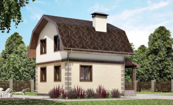 070-004-П Проект двухэтажного дома с мансардным этажом, недорогой дом из теплоблока Камень-на-Оби | Проекты домов от House Expert