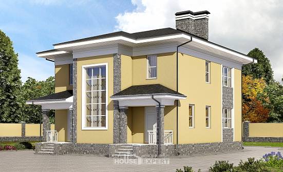 155-011-Л Проект двухэтажного дома, компактный дом из керамзитобетонных блоков Белокуриха | Проекты домов от House Expert