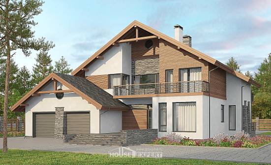 270-003-Л Проект двухэтажного дома с мансардным этажом и гаражом, уютный загородный дом из арболита Новоалтайск | Проекты домов от House Expert