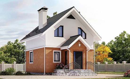 070-001-Л Проект двухэтажного дома с мансардным этажом, эконом коттедж из блока Новоалтайск | Проекты домов от House Expert