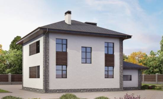 185-004-Л Проект двухэтажного дома, гараж, просторный дом из поризованных блоков Барнаул | Проекты домов от House Expert