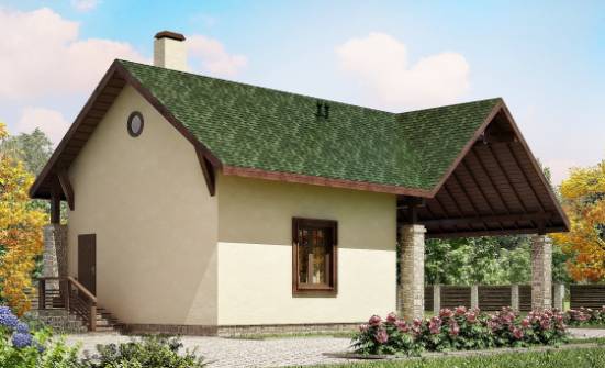 060-001-Л Проект двухэтажного дома с мансардой и гаражом, компактный коттедж из блока Рубцовск | Проекты домов от House Expert