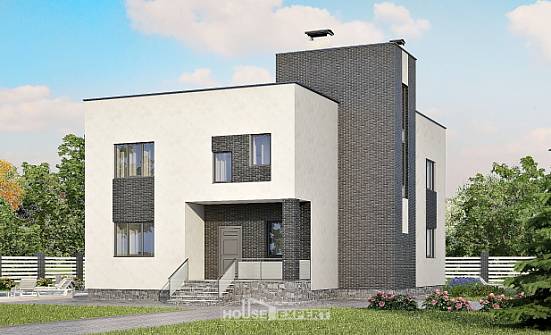 225-001-П Проект двухэтажного дома, современный коттедж из блока Барнаул | Проекты домов от House Expert