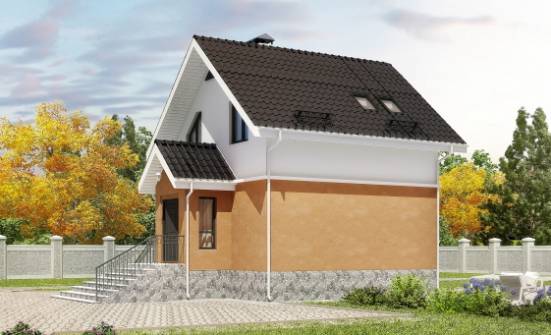 100-005-Л Проект трехэтажного дома мансардой, современный загородный дом из бризолита Барнаул | Проекты домов от House Expert
