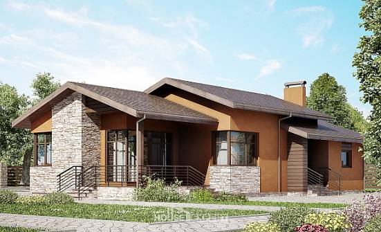 130-007-П Проект одноэтажного дома, простой домик из блока Яровое | Проекты домов от House Expert