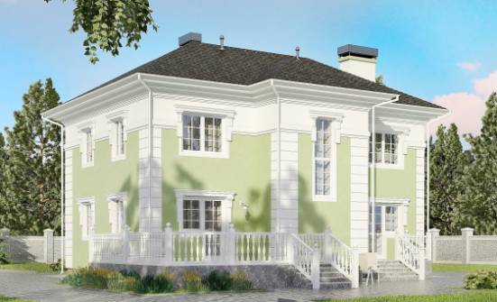 155-005-П Проект двухэтажного дома, бюджетный загородный дом из арболита Рубцовск | Проекты домов от House Expert
