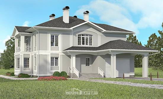 360-001-П Проект двухэтажного дома и гаражом, большой коттедж из кирпича Камень-на-Оби | Проекты домов от House Expert