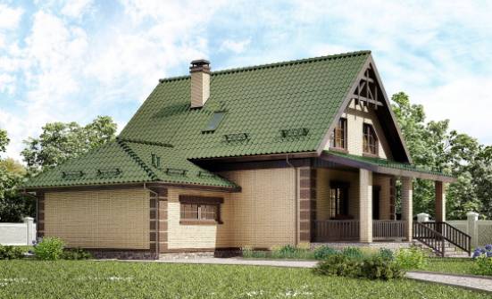 160-007-П Проект двухэтажного дома с мансардным этажом и гаражом, красивый домик из бризолита Заринск | Проекты домов от House Expert