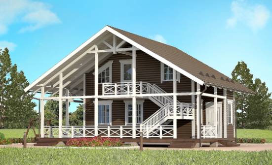 080-001-П Проект двухэтажного дома мансардой, простой домик из дерева Камень-на-Оби | Проекты домов от House Expert