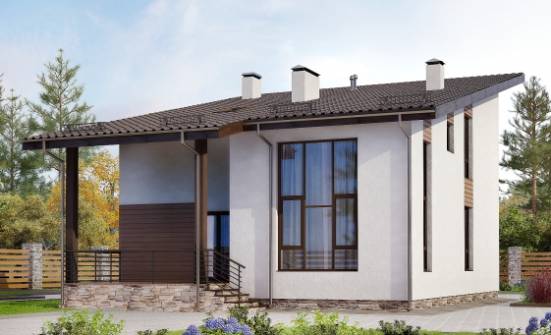 140-005-П Проект двухэтажного дома мансардный этаж, небольшой домик из газосиликатных блоков Белокуриха | Проекты домов от House Expert