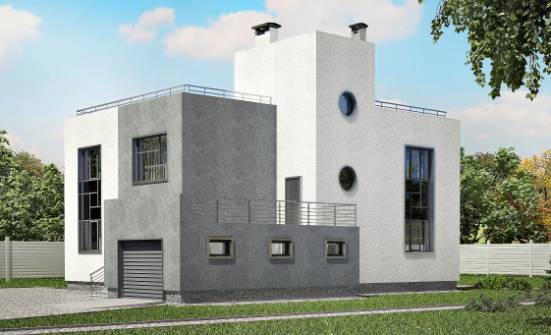 255-001-П Проект двухэтажного дома и гаражом, классический загородный дом из арболита Бийск | Проекты домов от House Expert
