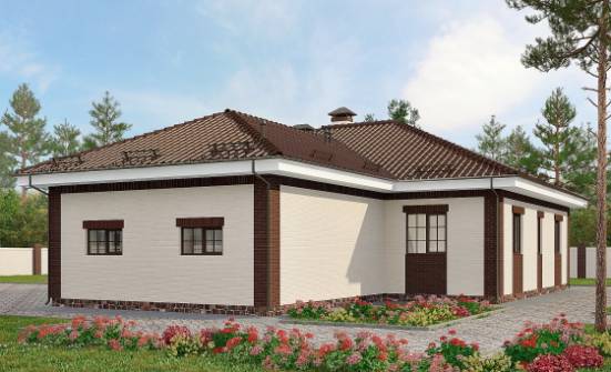 160-015-П Проект одноэтажного дома, гараж, красивый загородный дом из газосиликатных блоков Белокуриха | Проекты домов от House Expert