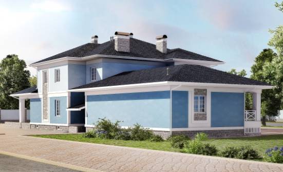 620-001-П Проект трехэтажного дома и гаражом, большой домик из твинблока Яровое | Проекты домов от House Expert