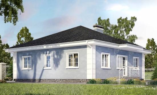 100-001-П Проект одноэтажного дома, доступный домик из теплоблока Камень-на-Оби | Проекты одноэтажных домов от House Expert