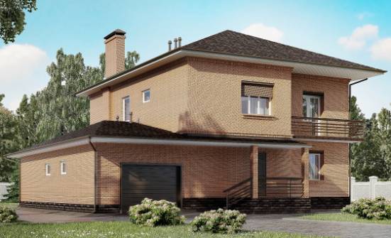 245-003-Л Проект двухэтажного дома и гаражом, классический домик из кирпича Яровое | Проекты домов от House Expert