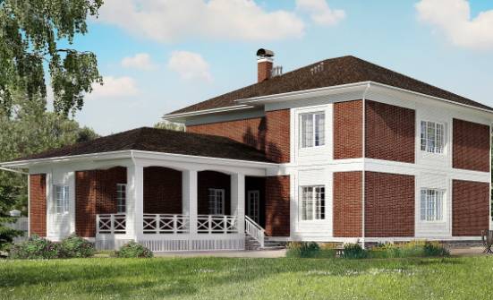 315-001-П Проект двухэтажного дома и гаражом, красивый коттедж из кирпича Заринск | Проекты домов от House Expert