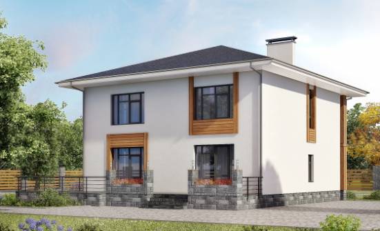 180-015-П Проект двухэтажного дома, недорогой загородный дом из пеноблока Рубцовск | Проекты домов от House Expert