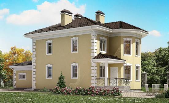 150-006-Л Проект двухэтажного дома и гаражом, современный домик из пеноблока Рубцовск | Проекты домов от House Expert
