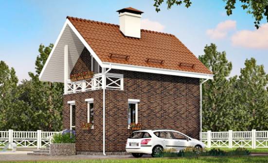045-001-Л Проект двухэтажного дома мансардный этаж, недорогой дом из керамзитобетонных блоков Бийск | Проекты домов от House Expert
