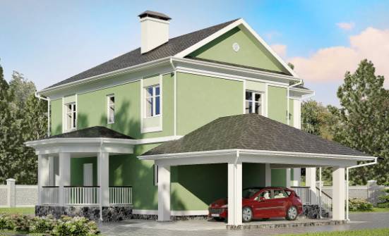 170-001-Л Проект двухэтажного дома, гараж, бюджетный коттедж из арболита Белокуриха | Проекты домов от House Expert
