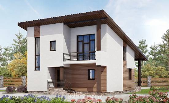 140-005-П Проект двухэтажного дома мансардный этаж, небольшой домик из газосиликатных блоков Белокуриха | Проекты домов от House Expert