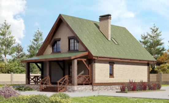 160-011-П Проект двухэтажного дома с мансардой, красивый коттедж из поризованных блоков Заринск | Проекты домов от House Expert