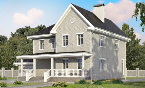 190-001-Л Проект двухэтажного дома и гаражом, просторный дом из кирпича Заринск | Проекты домов от House Expert