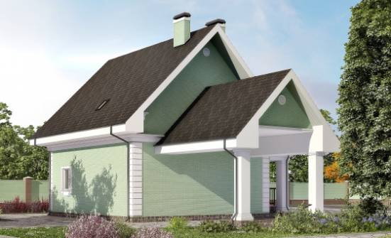 140-003-Л Проект двухэтажного дома с мансардой, гараж, бюджетный домик из бризолита Камень-на-Оби | Проекты домов от House Expert