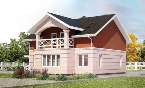 155-009-Л Проект двухэтажного дома с мансардным этажом, простой домик из блока Заринск | Проекты домов от House Expert