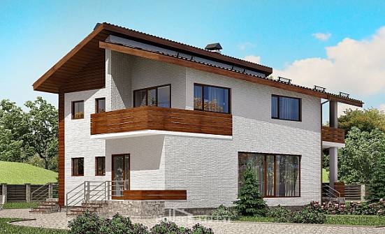 180-009-П Проект двухэтажного дома с мансардным этажом, средний коттедж из кирпича Камень-на-Оби | Проекты домов от House Expert