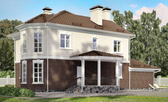 190-002-Л Проект двухэтажного дома и гаражом, просторный домик из арболита Заринск | Проекты домов от House Expert
