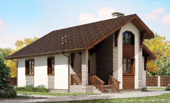 080-002-Л Проект одноэтажного дома, миниатюрный домик из бризолита Камень-на-Оби | Проекты одноэтажных домов от House Expert