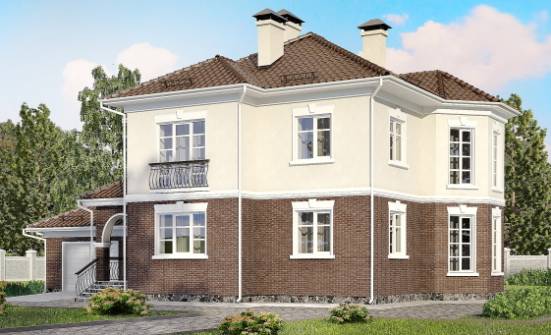 190-002-Л Проект двухэтажного дома и гаражом, просторный домик из арболита Заринск | Проекты домов от House Expert