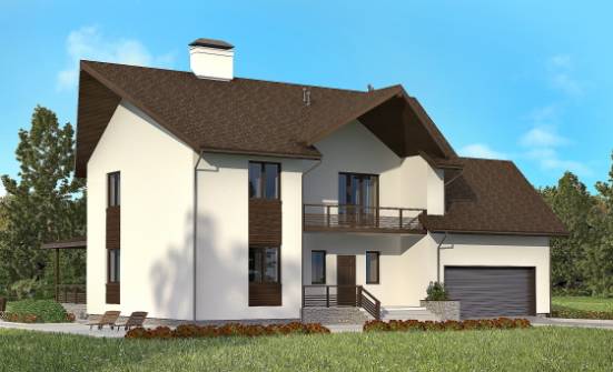 300-002-П Проект двухэтажного дома с мансардным этажом, гараж, уютный дом из керамзитобетонных блоков Бийск | Проекты домов от House Expert