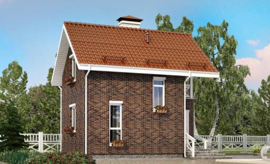 045-001-Л Проект двухэтажного дома мансардный этаж, недорогой дом из керамзитобетонных блоков Бийск | Проекты домов от House Expert