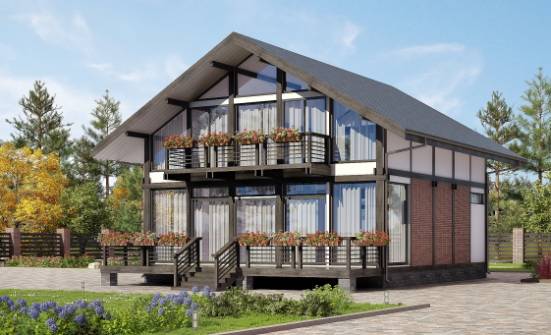 170-007-П Проект двухэтажного дома с мансардным этажом, скромный дом из дерева Новоалтайск | Проекты домов от House Expert