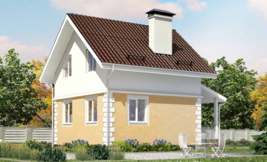 070-002-П Проект двухэтажного дома с мансардным этажом, простой коттедж из газосиликатных блоков Рубцовск | Проекты домов от House Expert