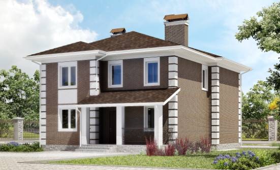185-002-П Проект двухэтажного дома, простой домик из бризолита Яровое | Проекты домов от House Expert