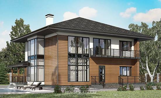 245-001-П Проект двухэтажного дома, красивый коттедж из твинблока Рубцовск | Проекты домов от House Expert