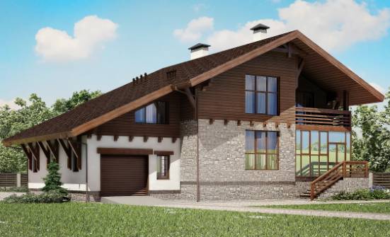 420-001-П Проект трехэтажного дома с мансардным этажом и гаражом, современный загородный дом из кирпича Камень-на-Оби | Проекты домов от House Expert